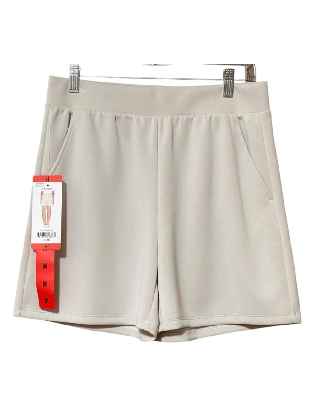 LAZYPANTS Cream Lounge Shorts M NWT High Rise Soft Modal Blend Pocket Athleisure